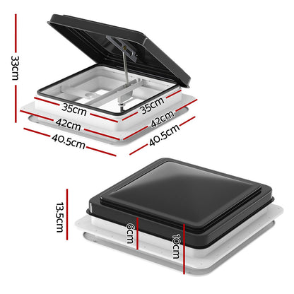 Caravan Roof Vent Hatch Black/White