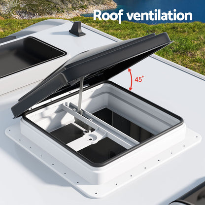 Caravan Roof Vent Hatch Black/White