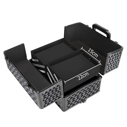 Makeup Case Beauty Trolley Cosmetic Organiser Box Travel Wheels Diamond
