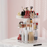 Makeup Case Acrylic Rotating Cosmetic Organizer Storage Display Holder