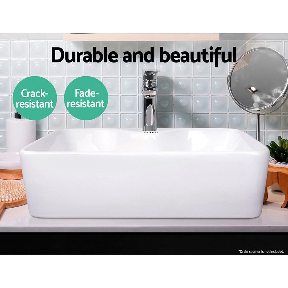 Bathroom Basin Ceramic Vanity Sink Hand Wash Bowl Extra-Large