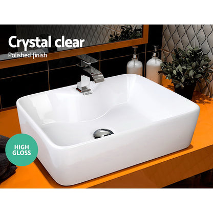 Bathroom Basin Ceramic Vanity Sink Hand Wash Bowl Extra-Large