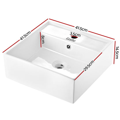 Bathroom Basin Ceramic Vanity Sink Hand Wash Bowl Square