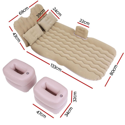 Car Mattress Inflatable Back Seat Camping Bed Black/Grey/Beige