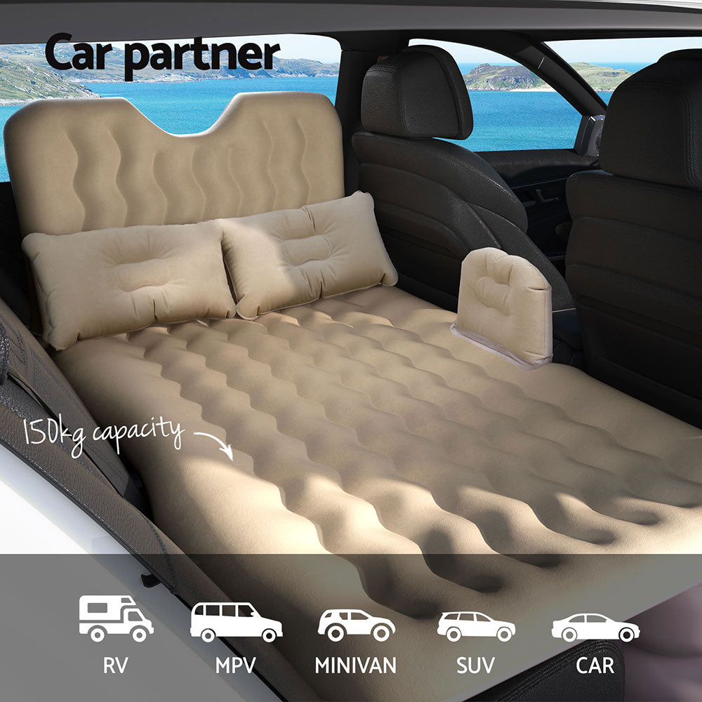 Car Mattress Inflatable Back Seat Camping Bed Black/Grey/Beige