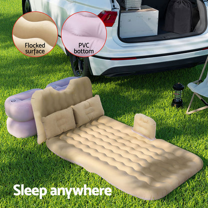 Car Mattress Inflatable Back Seat Camping Bed Black/Grey/Beige