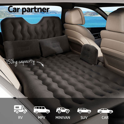 Car Mattress Inflatable Back Seat Camping Bed Black/Grey/Beige