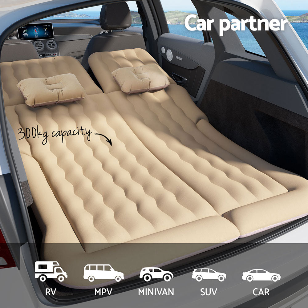 Car Mattress Inflatable Back Seat Camping Bed Black/Grey/Beige