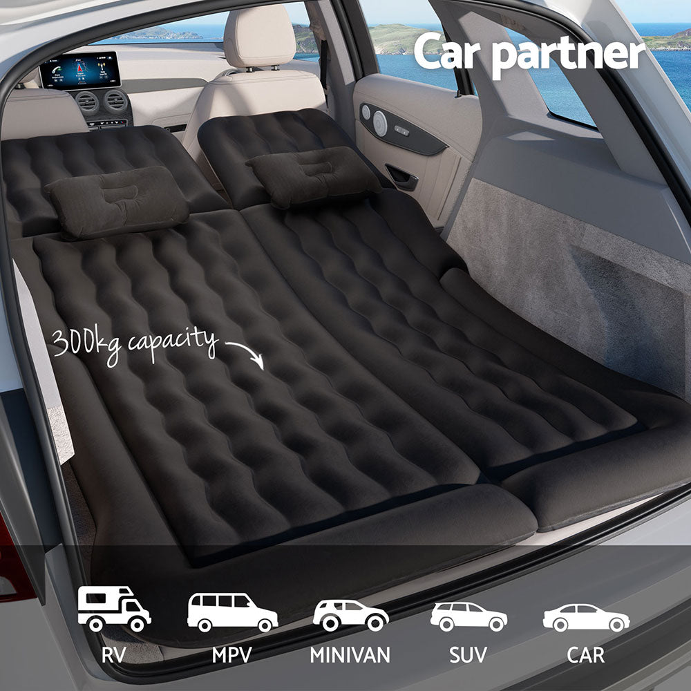 Car Mattress Inflatable Back Seat Camping Bed Black/Grey/Beige