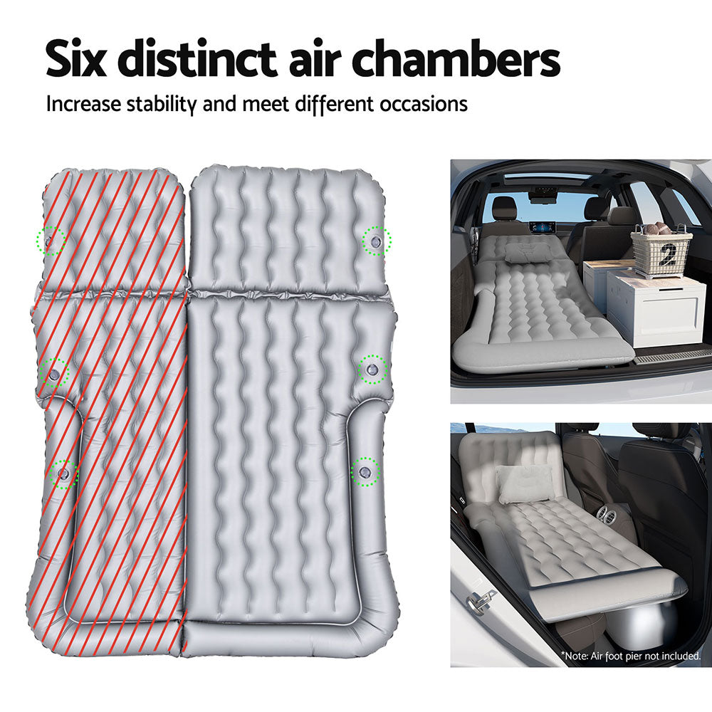 Car Mattress Inflatable Back Seat Camping Bed Black/Grey/Beige