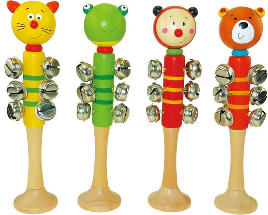 Set Of 4 Animal Bell Stick With Base