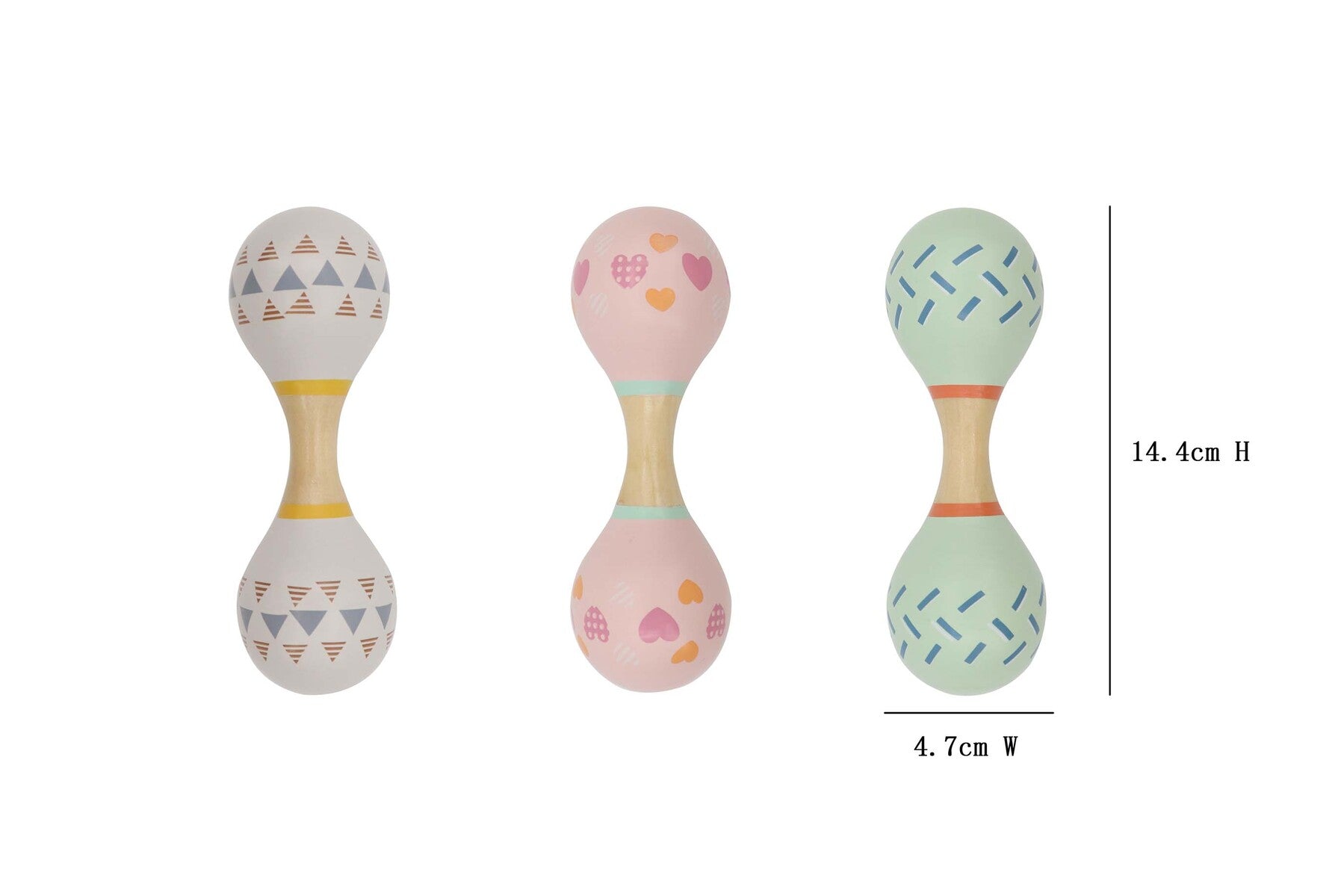 Calm & Breezy Maraca Rattle Double Set Of 3Pcs