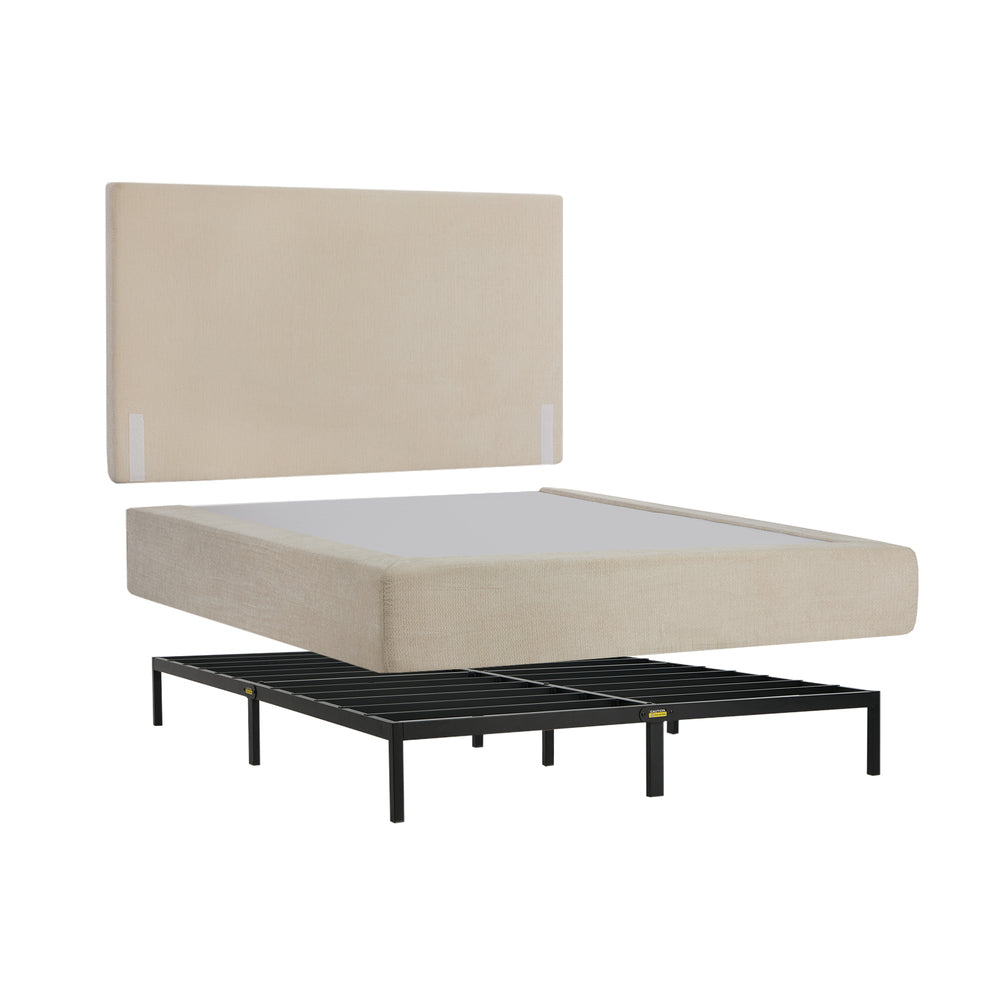 Queen Fabric Bed Frame Beige 228x178x96cm