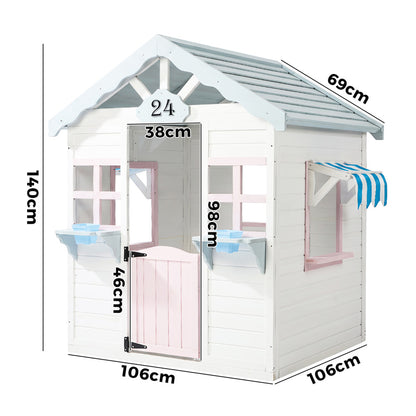 Wooden Cubby House Outdoor 106x106x140cm