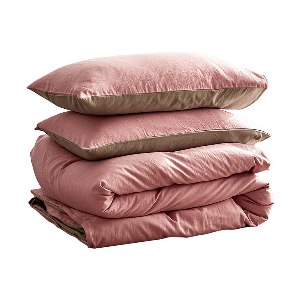 Cotton Cover Quilt Cover Set Blush Beige Double