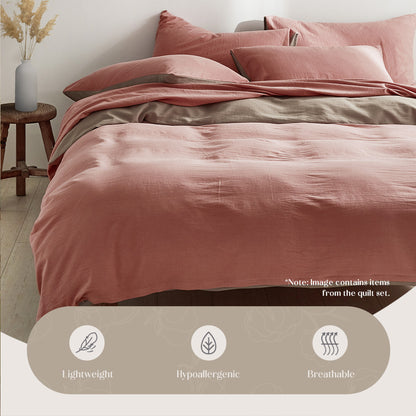 Cotton Cover Quilt Cover Set Blush Beige Single