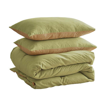 Lightweight Duvet Cover Quilt Set Flat Cover Pillow Case Inspired Yellow Single