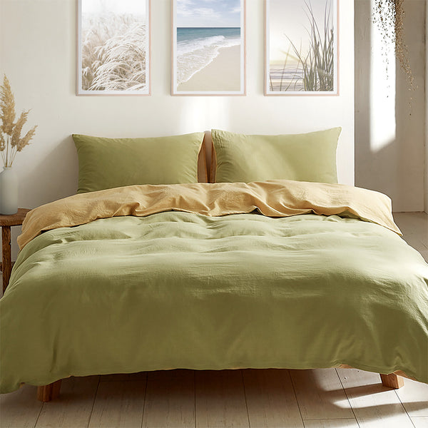  Lightweight Duvet Cover Quilt Set Flat Cover Pillow Case Inspired Yellow Single