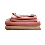 Cotton Bed Sheets Set Pink Brown Cover Single