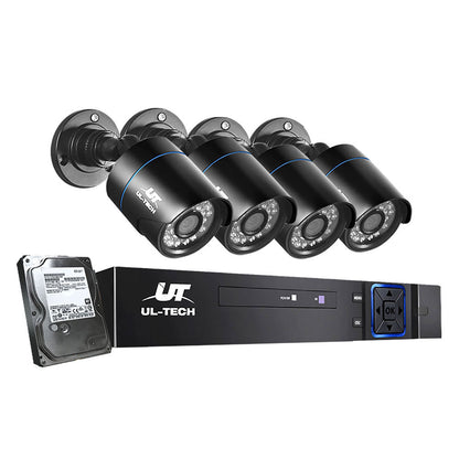 Cctv Security System 4Ch Dvr 4 Cameras 4Tb Hard Drive