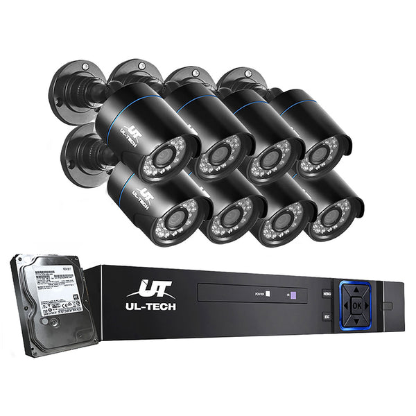  Cctv Security System 8Ch Dvr 8 Cameras 4Tb Hard Drive