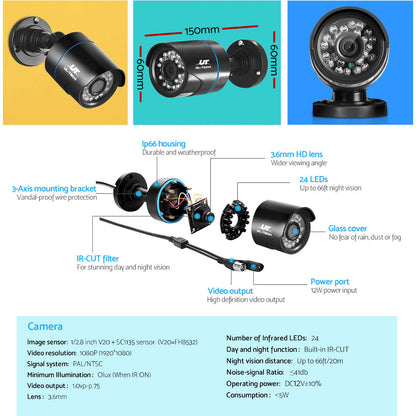 4Ch Dvr 4 Cameras Hd Surveillance Solution