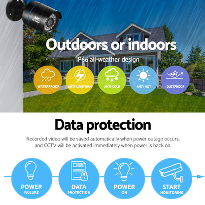 4Ch Dvr 4 Cameras Extended Storage Security Bundle