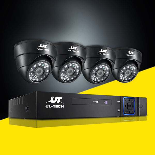  4Ch Dvr 4 Cameras High-Def Security Setup