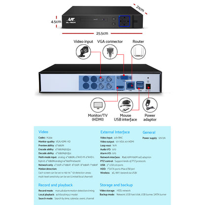 4Ch Dvr 4 Cameras Complete Security Solution