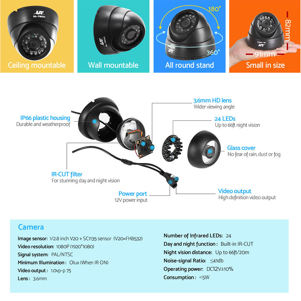 8Ch Dvr 4 Cameras Full Hd Security Setup