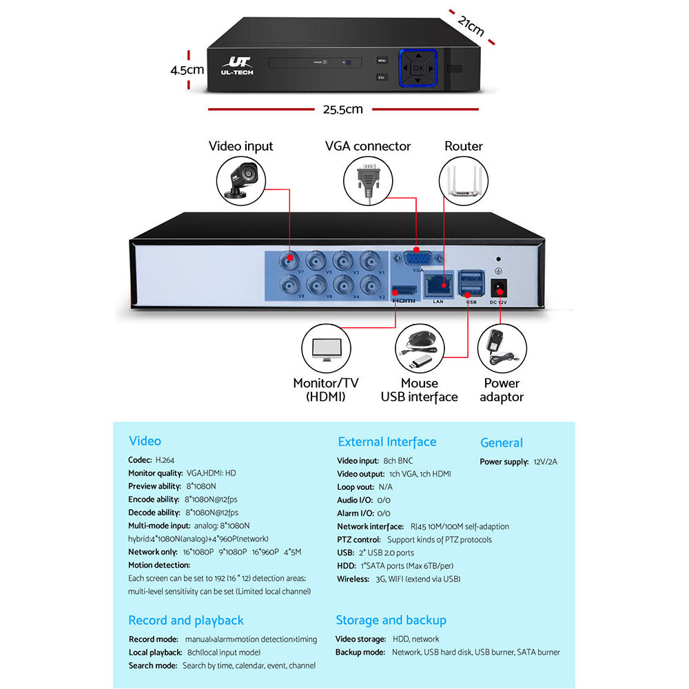 8Ch Dvr 4 Cameras Advanced Surveillance Solution