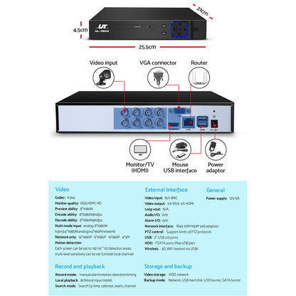 8Ch Dvr 4 Cameras Advanced Surveillance Solution