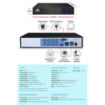 8Ch Dvr 8 Cameras Full Hd Security Combo