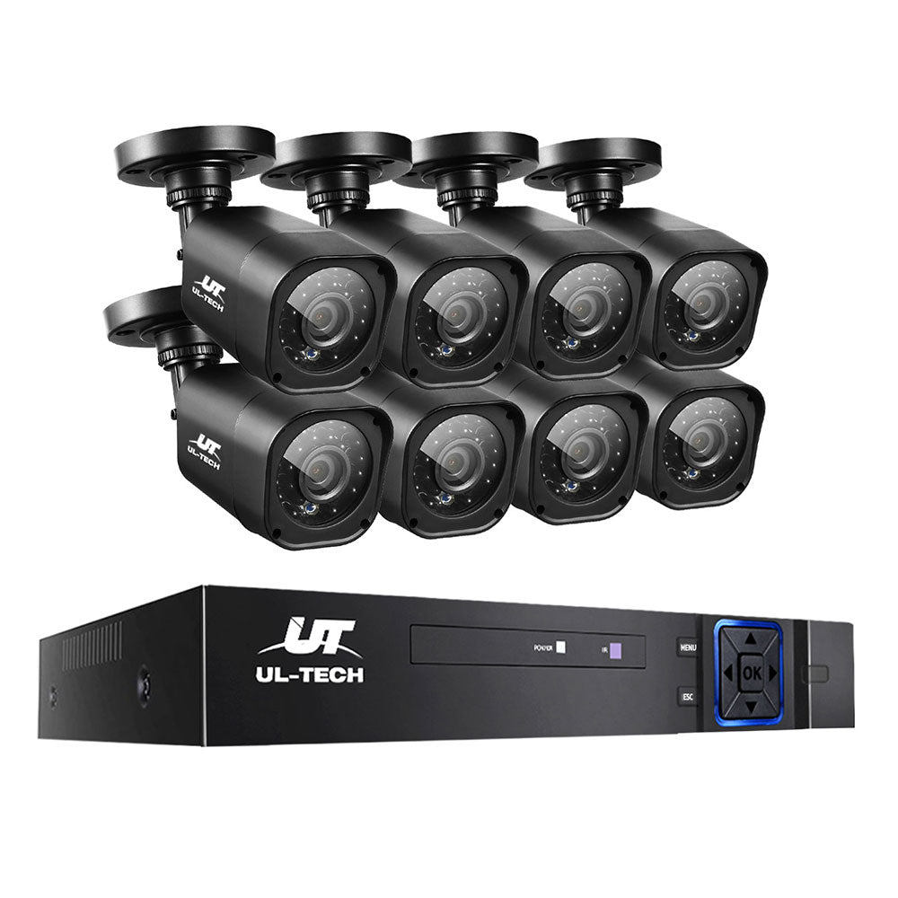 UL-TECH 1080P Security Camera System 8CH DVR with 8 CCTV Square Cameras