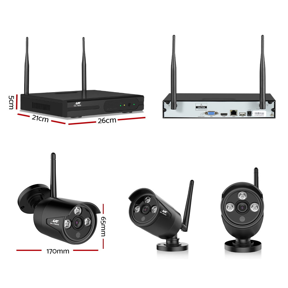 Wireless Cctv Security System 8Ch Nvr 3Mp 4 Bullet Cameras