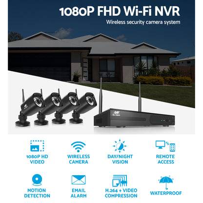8CH UL-tech 4 Square Wireless Security Cameras Kit 1TB