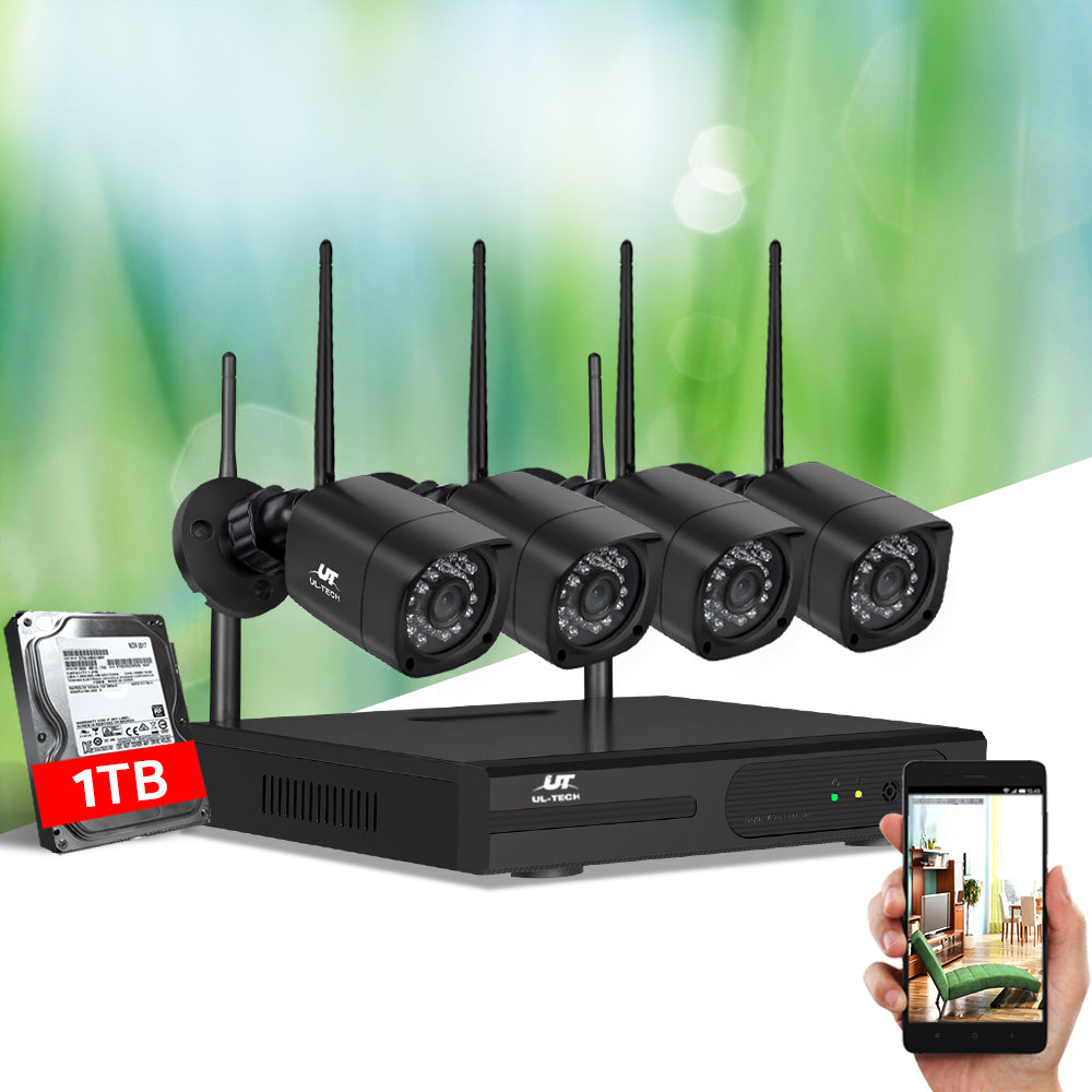 8CH UL-tech 4 Square Wireless Security Cameras Kit 1TB