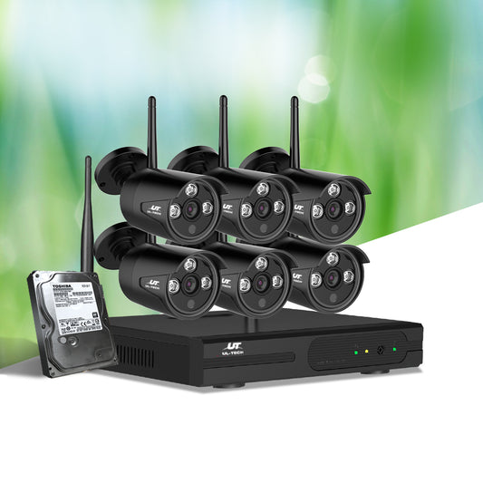 Wireless Cctv Security System 8Ch Nvr 3Mp 6 Bullet Cameras