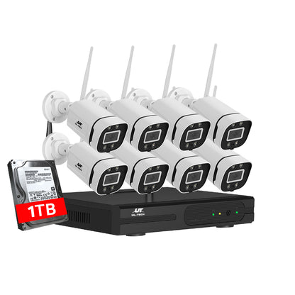 Wireless Cctv Security System 8Ch 3Mp 8 Square Cameras 1Tb