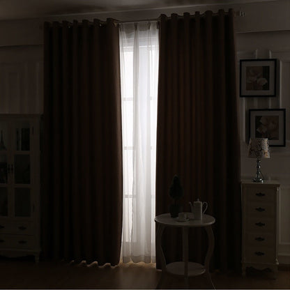 2x Black Blockout Curtain Set Triple Layer Eyelet Window 240x230cm