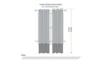 2x Charcoal Blockout Curtain Set Triple Layer Eyelet Window 180x230cm