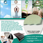 2x Charcoal Blockout Curtain Set Triple Layer Eyelet Window 240x230cm