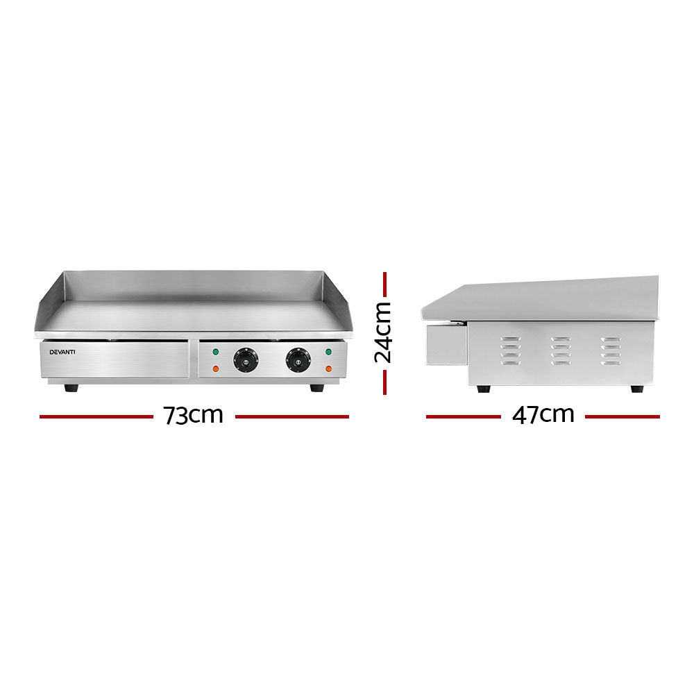Commercial Electric Griddle 73Cm Bbq Grill Plate 4400W