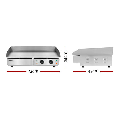 Commercial Electric Griddle 73Cm Bbq Grill Plate 4400W