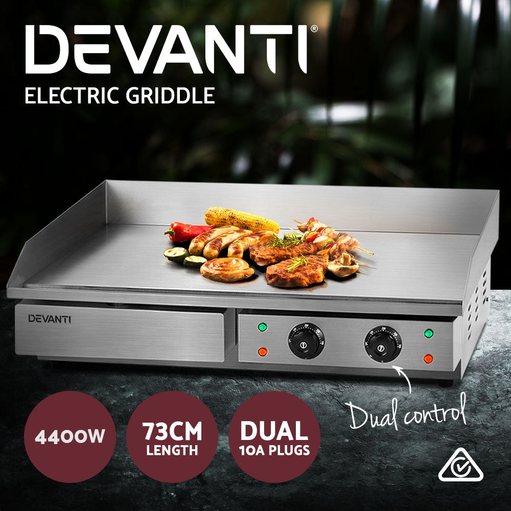 Commercial Electric Griddle 73Cm Bbq Grill Plate 4400W