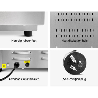 Commercial Electric Griddle 55Cm Bbq Grill Plate 3000W