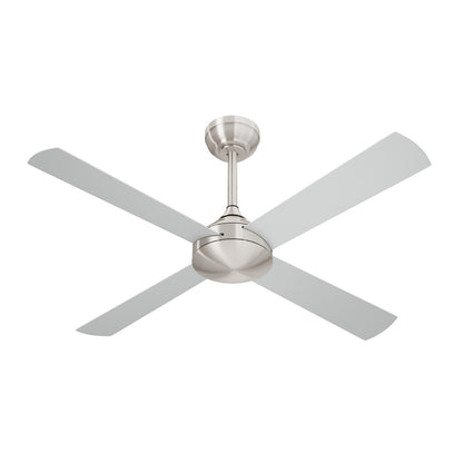 52'' Ceiling Fan AC Remote Control Timer 4 Blades Silver