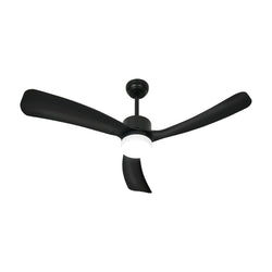 52" Ceiling Fan with LED Light 5-Speed Remote Control Black