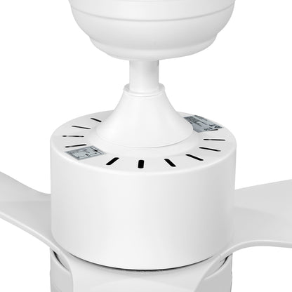 52" Ceiling Fan LED Light 5 Speed Fans Remote Control White