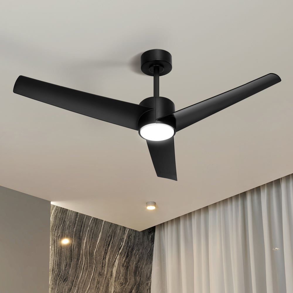 52" Ceiling Fan With Light DC Motor Remote Control White/Black